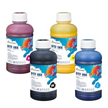 Imagem de Tinta de pigmento premium DTF 1000 ml para transferência de calor de filme PET em impressão DTF, compatível com cabeças de impressão (DX5, DX7, 5113, XP600, I3200, 4720, TX800) 2 branco + preto +