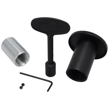 Imagem de Supplying Demand LLFLGKIT-FB Lareira | Kit de válvula de gás de isqueiro com flange universal e chave plana de 7,6 cm preto