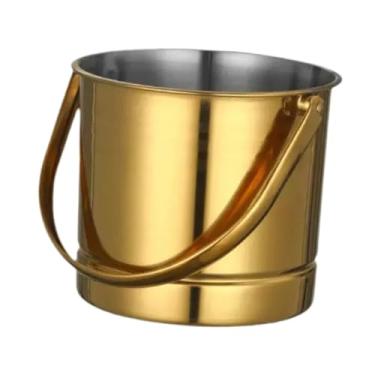Imagem de Bothyi Balde de gelo para bebidas, recipiente de resfriamento, alça portátil, aço inoxidável, balde de champanhe para pátio, casa, coquetéis, festa, Dourado