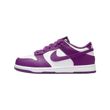 Imagem de Nike Tênis Infantil Dunk Low Little (Fb9108-110, Branco/Branco/Viotech) Tamanho 11