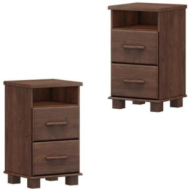 Imagem de Kit 02 Mesas De Cabeceira Madeira Maciça 44 Cm 2249 Cafe Milani Store 