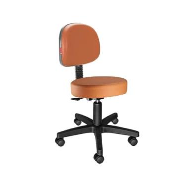 Imagem de Cadeira Mocho C/Encosto Giratório Estética Massagista e Tatuador, Rosa Pink Direto da Fábrica(Laranja)