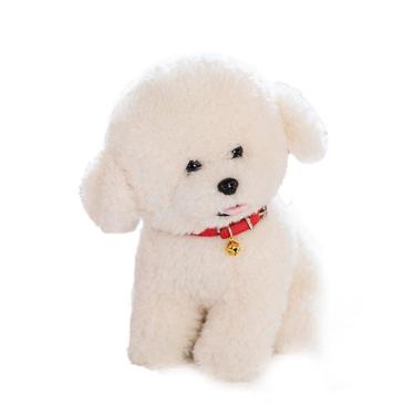 Imagem de Boneca de cachorro Bichon de pelúcia recheada de desenho animado para crianças de 22 cm