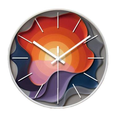Imagem de Relógio de parede moderno abstrato sem tique-taque silencioso de 30 cm