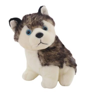 Imagem de Boneca de cachorro realista de pelúcia Husky Stuffed Cartoon de 23 cm