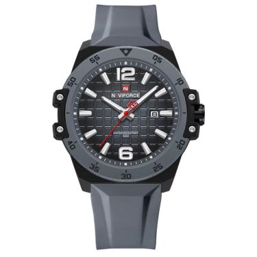 Imagem de Relógio De Quartzo Casual Masculino á Prova D´agua Pulseira Silicone Esportivo Cinza