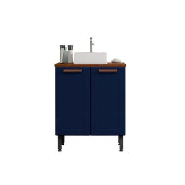 Imagem de Gabinete De Banheiro Natura 8004 C- Cuba E 2 Portas Blue Navy - Bertolini