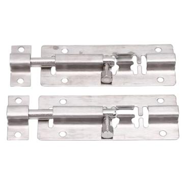 Imagem de Fockety Travas de Parafuso Deslizante, 2 Unidades de Travas de Parafuso Deslizante de Aço Inoxidável 304 Com Orifício para Cadeado para Várias Portas, Armário, Armário, Banheiro