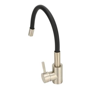 Imagem de YWBL-WH Torneira de Cozinha Flexível, Torneira Misturadora de Pia de Pescoço de Ganso de Aço Inoxidável Premium Com Alça única, para Lavanderia de Cozinha e Banheiro