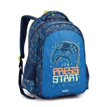 Imagem de Mochila Infantil Menino Game/Press Start Dinossauro/T-Rex Skate - SEAN