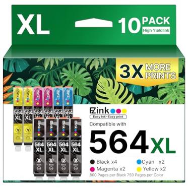 Imagem de E-Z Ink Cartuchos de tinta compatíveis 564xl para impressoras hp substituição para hp 564 cartuchos de tinta combo preto e colorido para PhotoSmart 7520 7510 6510 6520 DeskJet 3520 3522 OfficeJet 4620