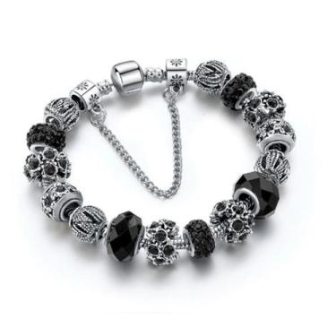 Imagem de Pulseira com Berloques Banhado a Prata - JMH-Sets, 16 cm