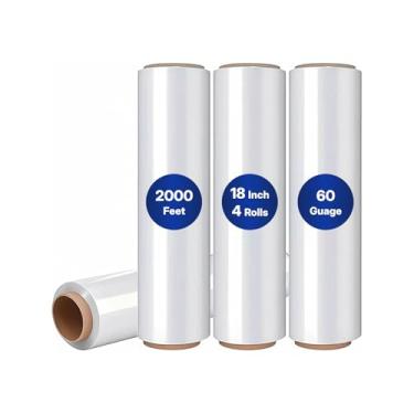 Imagem de NorthSky Película extensível para paletes - Resistência industrial até 800% stretch 20 mícrons transparente durável embalagem aderente caixa de filme retrátil resistente com 4 (calibre 60, 45.7 cm x