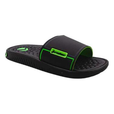 Imagem de Chinelo Rider Infantil Pump Slide Preto Verde Cinza 11784