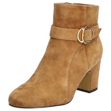 Imagem de Bella Vita Botas femininas Gamela, Couro de camurça de conhaque, 7.5 Wide