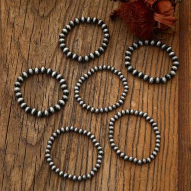 Imagem de 6 peças de pulseira ocidental para mulheres, cowgirl, boêmia ocidental, joia tribal, com contas, elástico, boho, empilhar, country, concerto