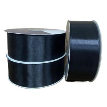 Imagem de ROLO Fita de Cetim Simples N°9 38mm, 50mts ideal para presentes, decorações, festas visual elegante e integração estilosa(PRETO (COR 310))