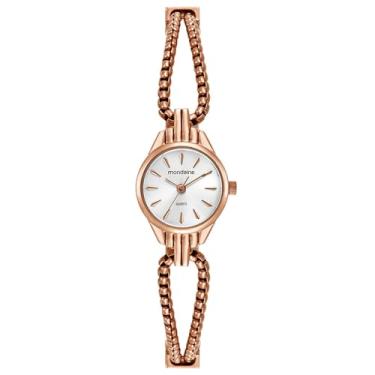 Imagem de Mondaine Relógio Feminino Mondaine Rose Gold Aço 20mm Mostrador Prata