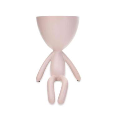 Imagem de Vaso Decorativo Bob Robert Plant Sentando Em Poliresina Rosa 18x10x10 