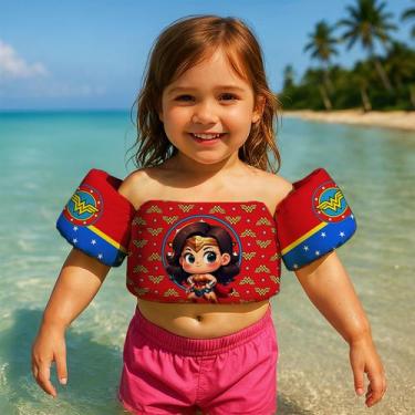 Imagem de Colete Salva Vidas Infantil Boia de Braço para Praia Piscina Tema Supe