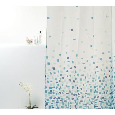 Imagem de Coina Box Poliéster Pastilhas Azul 198x180cm - Uzoo Cortina Box Poliester 1.98x1.80m Pastilha Azul 821797c