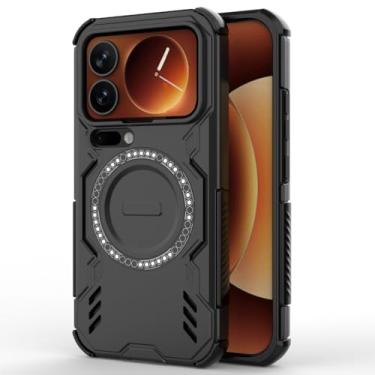 Imagem de LTLMYDAM Capa magnética para Xiaomi 17 Pro Max/17 Pro/17, capa de telefone com aderência antiderrapante e fosca fixe, carregamento sem fio, capa resistente a impactos, preta, 17