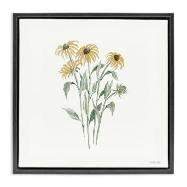 Imagem de Stupell Industries Arte de parede em tela flutuante marrom botânica Susan com olhos pretos, design de Cindy Jacobs, 18 x 18