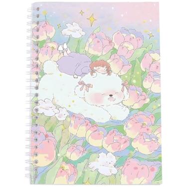 Imagem de CRASPIRE Álbum de livro de colecionador de adesivos reutilizáveis, 40 folhas com pinças, raspador, A5, adesivos em branco, guarda de armazenamento, capa de cachorro tulipa bobina, caderno, organizador