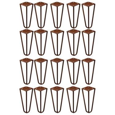 Imagem de Kit 20 Pés De Metal 15 Cm Legs Mesas De Centro Puffs Bronze