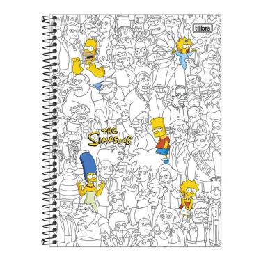 Imagem de Caderno Espiral Universitário Simpsons 16 Matérias Branco - Tilibra