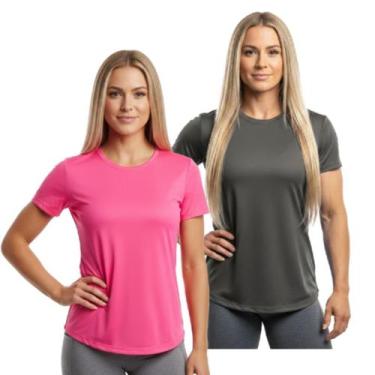 Imagem de Kit 2 Camisetas Dry Fit Feminina Manga Curta Trendixx  Secagem Rápida 