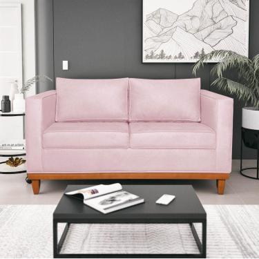 Imagem de Sofá 2 E 3 Lugares Europa 180cm Suede - Doce Sonho Móveis Rosa Bebê