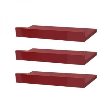 Imagem de Kit 3 Prateleiras Porta Quadros 30 x 10cm Vermelha
