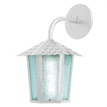 Imagem de Kit 4 Arandela Colonial Sextavada Vidro Pontilhado E27 Bivolt =branco