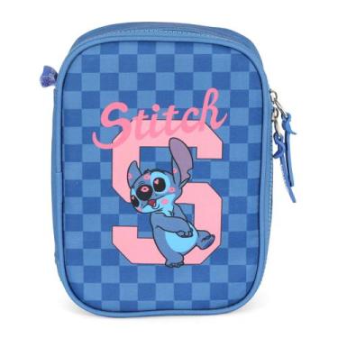 Imagem de Estojo Box Stitch Beijos Azul Quadriculado UP4YOU ET50054SC Lançamento