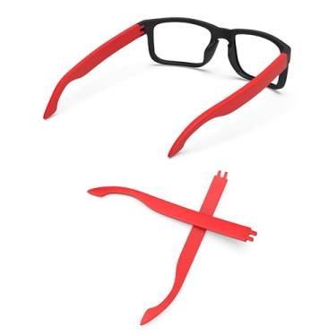 Imagem de MYCOURAG Hastes de substituição e pernas compatíveis com óculos de sol Oakley Holbrook OO9102/Holbrook XL/Holbrook Asian Fit - Vermelho fosco