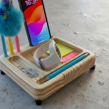 Imagem de Organizador de Mesa Iluminado em Madeira Multifuncional Escritório