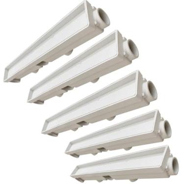 Imagem de Kit 5 Ralos Linear Invisível 6x50 Sifonado ABS Oculto Porcelanato Branco Cinza Claro Cinza Escuro Preto (Bege)
