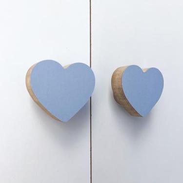 Imagem de 10 Puxadores Coração Azul Infantil Gaveta Cômoda Porta Móveis Quarto