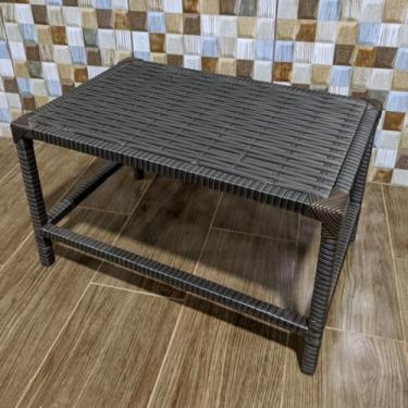 Imagem de Mesa Mesinha De Centro em fibra sintética Retangular, Mesa De Canto(argila)
