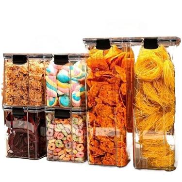 Imagem de Monte seu Kit Pote Hermético para Mantimentos de Cozinha Dispensa Armário Plástico(Kit 8-6 Potes Grande)