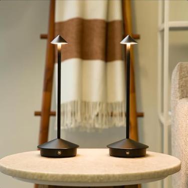 Imagem de Candeeiros de mesa de LED modernos recarregáveis – controle de toque, carregamento USB-C, 3 modos de cores, regulável, bateria de 5200 mAh | Portátil para quarto, restaurante, sala de jantar