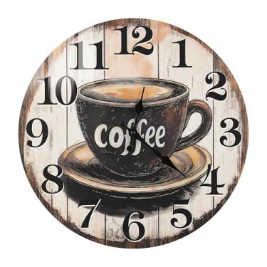 Imagem de Grande decoração de relógio de cozinha, relógios decorativos de parede de café operados a bateria para sala de estar/café/sala de jantar (40,6 cm)