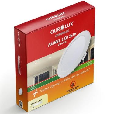 Imagem de Painel Abs Led Embutir 24 Watts Bivolt 2700k Redondo - 02905b - Ourolux