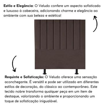 Imagem de Cabeceira Estofada Cama Box Casal 140 Cm Taís Veludo marrom