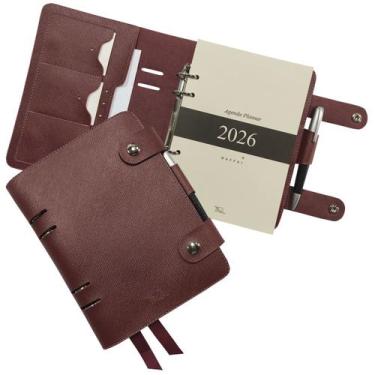 Imagem de Agenda Planner 2026 141-R Personalizada Raffai Couros, Marsala