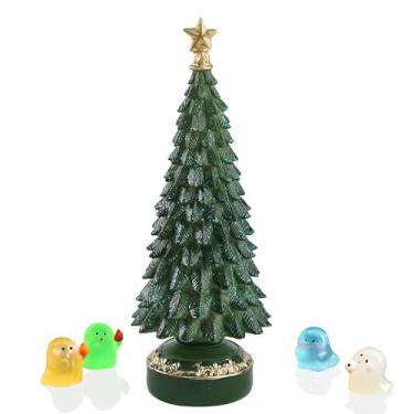 Imagem de Árvore de Natal pequena, decoração de mesa de resina, decoração de férias. Adequado para decoração de mesa de casa e escritório