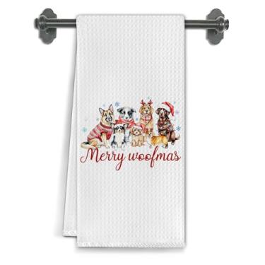 Imagem de Elefeltclave Toalhas de cozinha de Natal, amantes de cães, mãe, pai, dono, presentes, pratos, toalhas de chá para decoração de cozinha, toalha de mão decorativa para banheiro, 40 x 61 cm