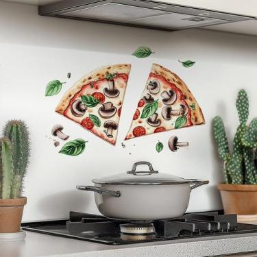 Imagem de Adesivos de parede Pizza Kitchen Food PVC autoadesivo 30x60cm - yiweis
