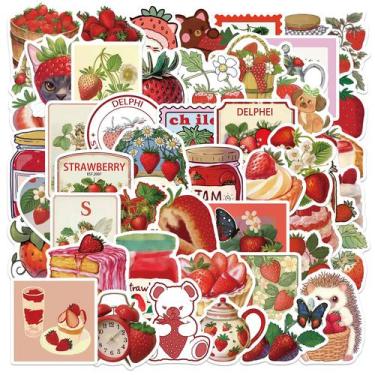 Imagem de Pacote de adesivos de geléia de morango e frutas de sobremesa, 50 unid